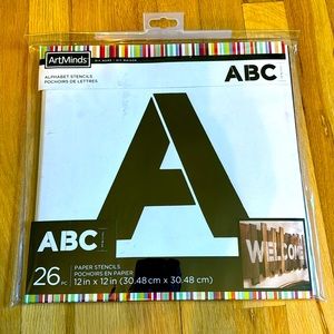 NIP - ArtMinds - 26pc 12x12 paper stencil kit